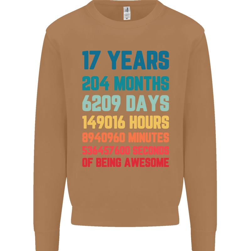 17th Birthday 17 Year Old Mens Sweatshirt Jumper Caramel Latte