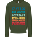 17th Birthday 17 Year Old Mens Sweatshirt Jumper Forest Green