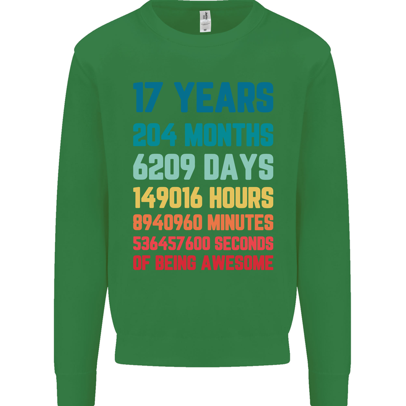 17th Birthday 17 Year Old Mens Sweatshirt Jumper Irish Green