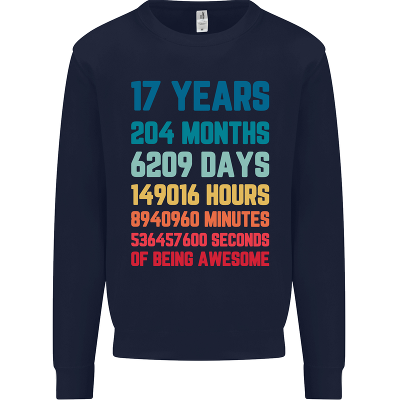 17th Birthday 17 Year Old Mens Sweatshirt Jumper Navy Blue