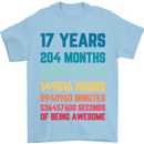17th Birthday 17 Year Old Mens T-Shirt 100% Cotton Light Blue