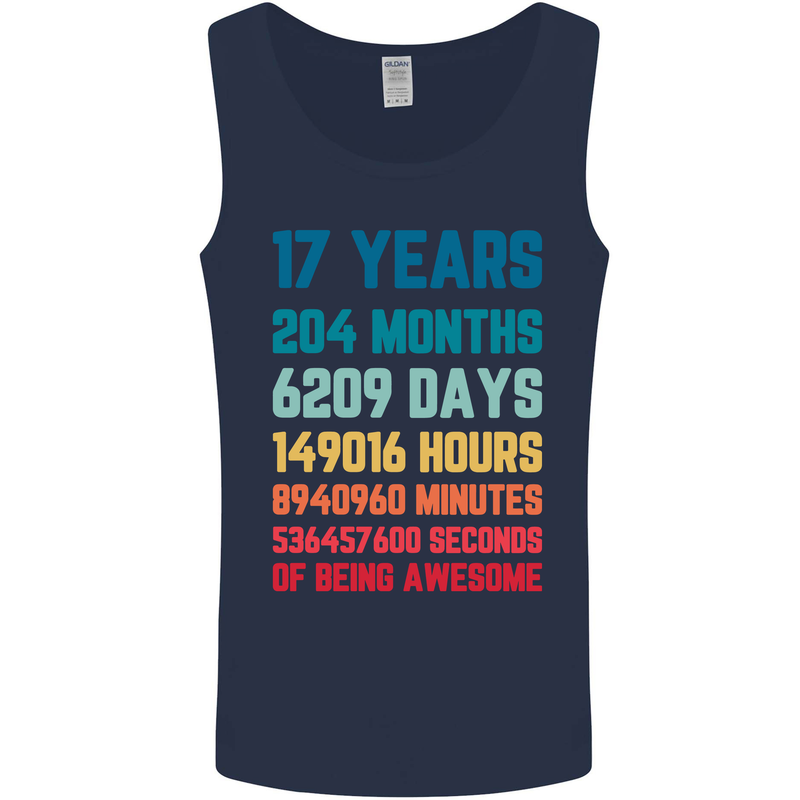 17th Birthday 17 Year Old Mens Vest Tank Top Navy Blue