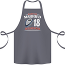 18 Year Wedding Anniversary 18th Rugby Cotton Apron 100% Organic Steel