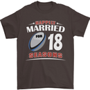 18 Year Wedding Anniversary 18th Rugby Mens T-Shirt 100% Cotton Dark Chocolate