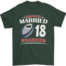 18 Year Wedding Anniversary 18th Rugby Mens T-Shirt 100% Cotton Forest Green
