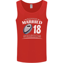 18 Year Wedding Anniversary 18th Rugby Mens Vest Tank Top Red