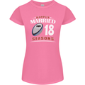 18 Year Wedding Anniversary 18th Rugby Womens Petite Cut T-Shirt Azalea