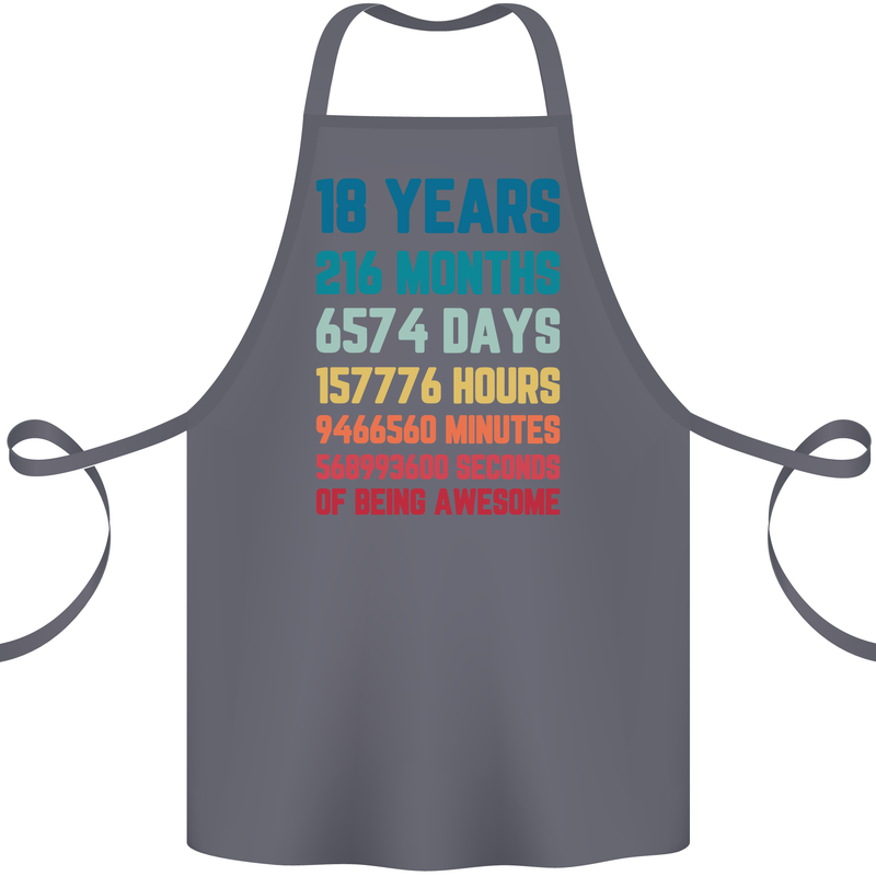 18th Birthday 18 Year Old Cotton Apron 100% Organic Steel