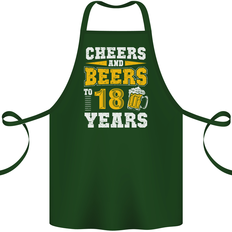 18th Birthday 18 Year Old Funny Alcohol Cotton Apron 100% Organic Forest Green