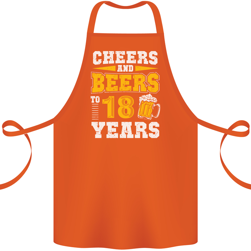 18th Birthday 18 Year Old Funny Alcohol Cotton Apron 100% Organic Orange