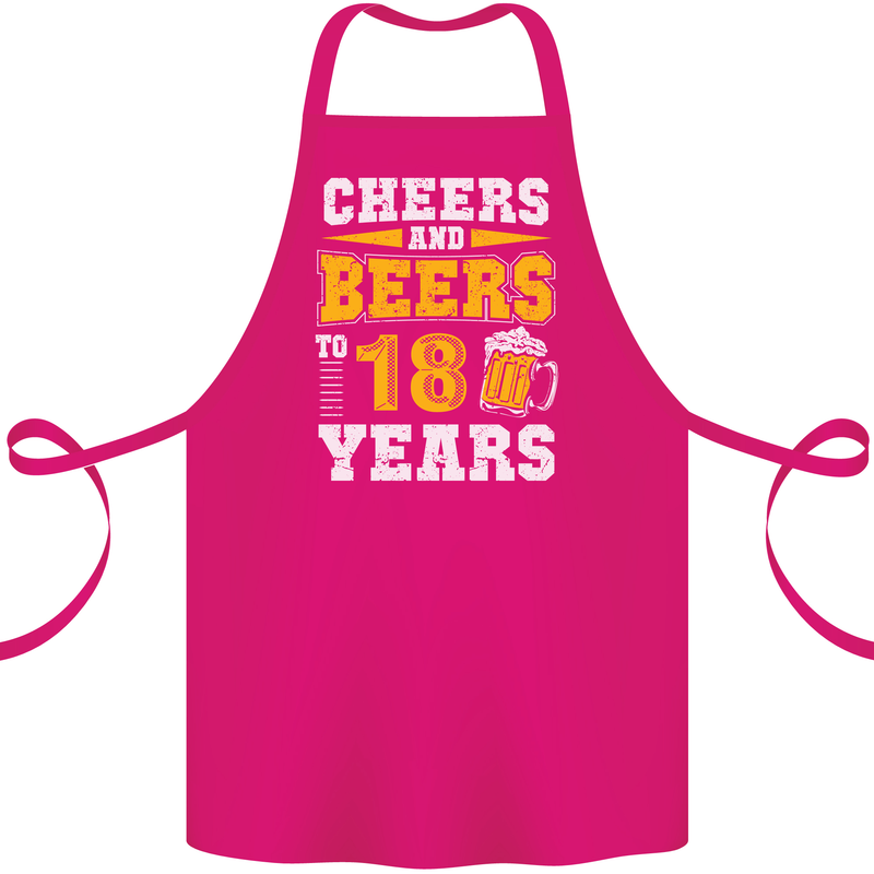 18th Birthday 18 Year Old Funny Alcohol Cotton Apron 100% Organic Pink