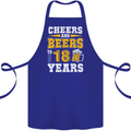 18th Birthday 18 Year Old Funny Alcohol Cotton Apron 100% Organic Royal Blue