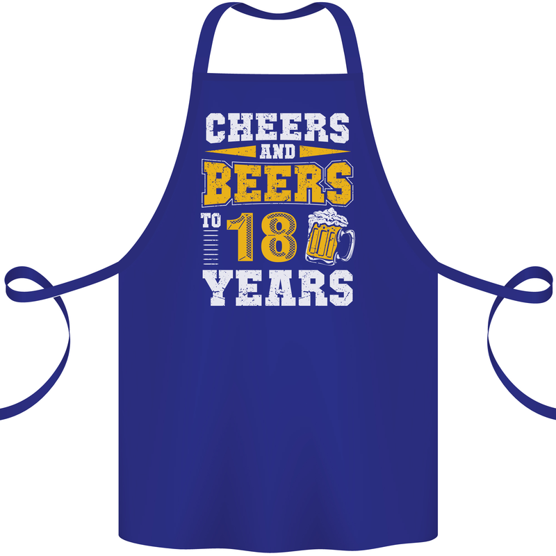 18th Birthday 18 Year Old Funny Alcohol Cotton Apron 100% Organic Royal Blue
