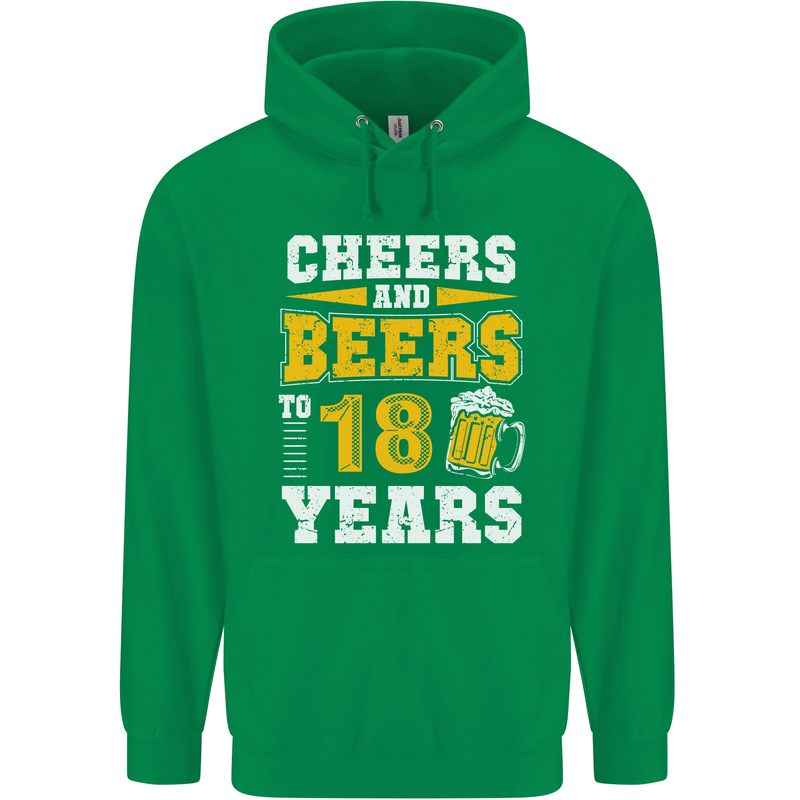 18th Birthday 18 Year Old Funny Alcohol Mens 80% Cotton Hoodie Irish Green