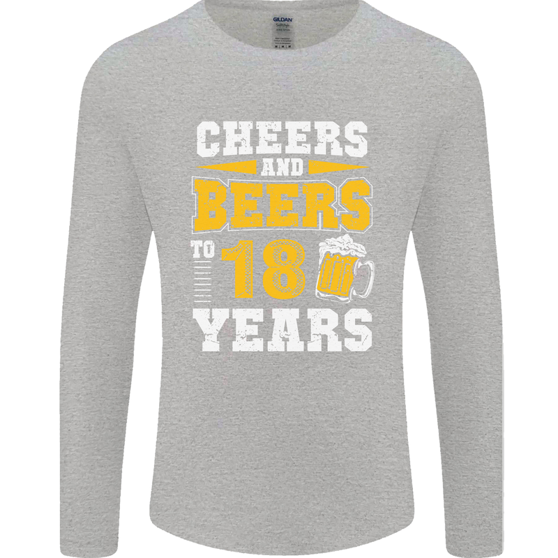 18th Birthday 18 Year Old Funny Alcohol Mens Long Sleeve T-Shirt Sports Grey