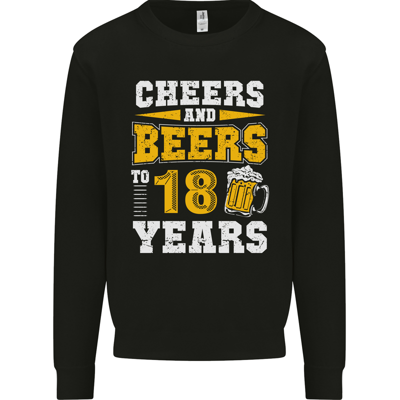 18th Birthday 18 Year Old Funny Alcohol Mens Sweatshirt Jumper Black