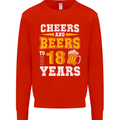 18th Birthday 18 Year Old Funny Alcohol Mens Sweatshirt Jumper Bright Red