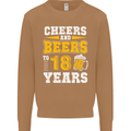 18th Birthday 18 Year Old Funny Alcohol Mens Sweatshirt Jumper Caramel Latte