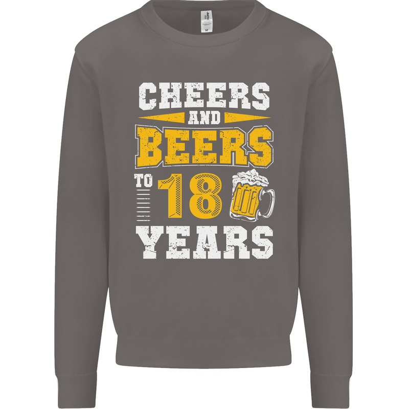 18th Birthday 18 Year Old Funny Alcohol Mens Sweatshirt Jumper Charcoal