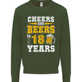 18th Birthday 18 Year Old Funny Alcohol Mens Sweatshirt Jumper Forest Green
