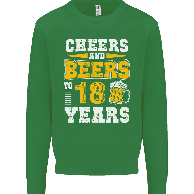 18th Birthday 18 Year Old Funny Alcohol Mens Sweatshirt Jumper Irish Green
