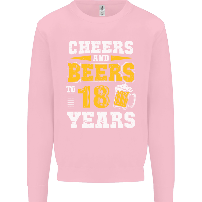 18th Birthday 18 Year Old Funny Alcohol Mens Sweatshirt Jumper Light Pink
