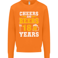 18th Birthday 18 Year Old Funny Alcohol Mens Sweatshirt Jumper Orange