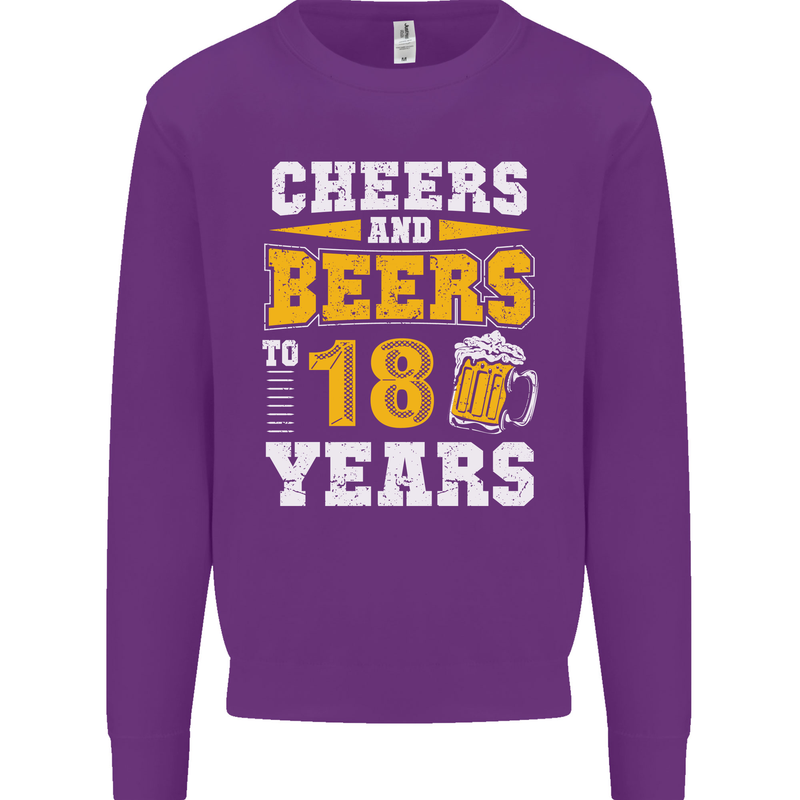 18th Birthday 18 Year Old Funny Alcohol Mens Sweatshirt Jumper Purple