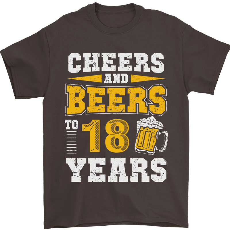 18th Birthday 18 Year Old Funny Alcohol Mens T-Shirt 100% Cotton Dark Chocolate
