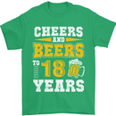 18th Birthday 18 Year Old Funny Alcohol Mens T-Shirt 100% Cotton Irish Green