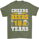 18th Birthday 18 Year Old Funny Alcohol Mens T-Shirt 100% Cotton Military Green