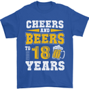 18th Birthday 18 Year Old Funny Alcohol Mens T-Shirt 100% Cotton Royal Blue