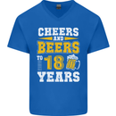 18th Birthday 18 Year Old Funny Alcohol Mens V-Neck Cotton T-Shirt Royal Blue