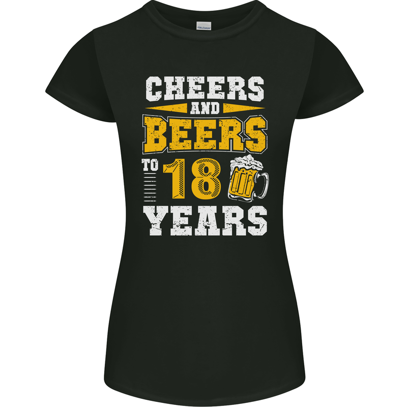 18th Birthday 18 Year Old Funny Alcohol Womens Petite Cut T-Shirt Black
