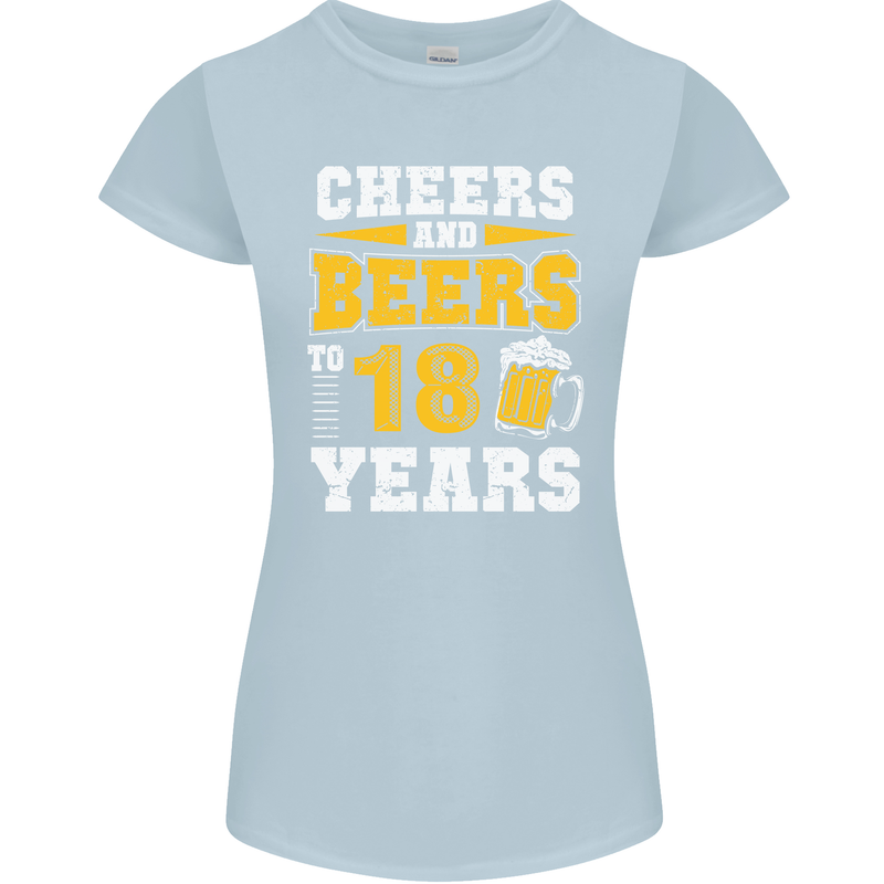 18th Birthday 18 Year Old Funny Alcohol Womens Petite Cut T-Shirt Light Blue