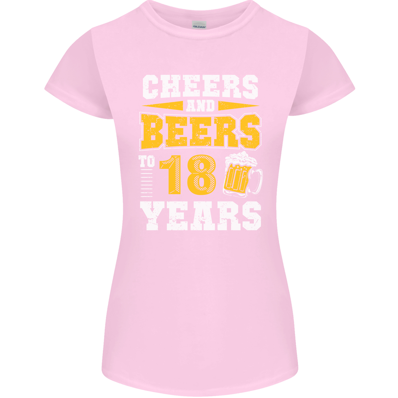 18th Birthday 18 Year Old Funny Alcohol Womens Petite Cut T-Shirt Light Pink
