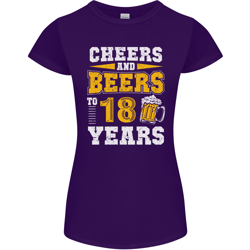 18th Birthday 18 Year Old Funny Alcohol Womens Petite Cut T-Shirt Purple