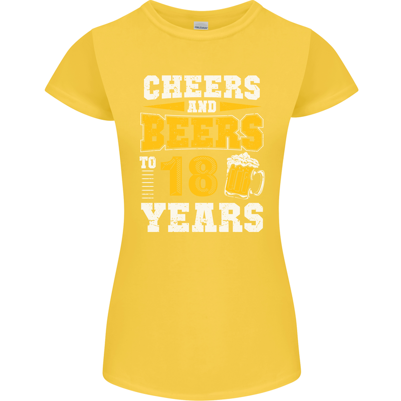 18th Birthday 18 Year Old Funny Alcohol Womens Petite Cut T-Shirt Yellow