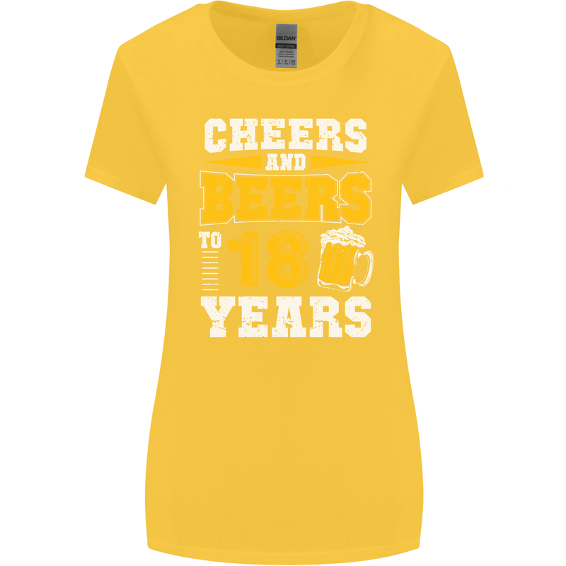 18th Birthday 18 Year Old Funny Alcohol Womens Wider Cut T-Shirt Yellow