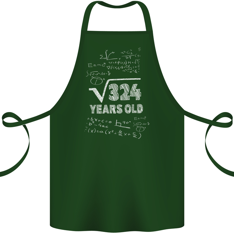 18th Birthday 18 Year Old Geek Funny Maths Cotton Apron 100% Organic Forest Green