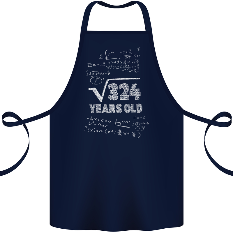 18th Birthday 18 Year Old Geek Funny Maths Cotton Apron 100% Organic Navy Blue