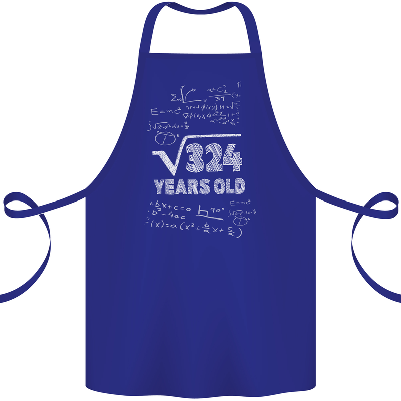 18th Birthday 18 Year Old Geek Funny Maths Cotton Apron 100% Organic Royal Blue