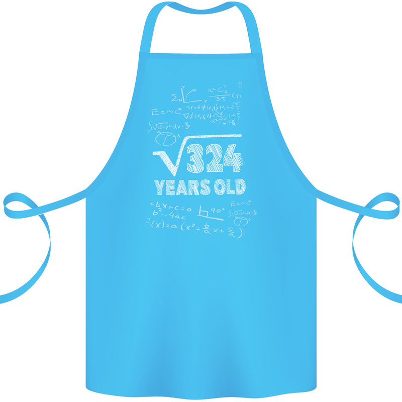 18th Birthday 18 Year Old Geek Funny Maths Cotton Apron 100% Organic Turquoise