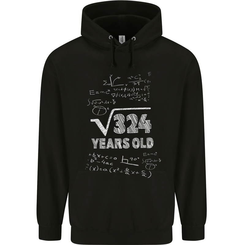 18th Birthday 18 Year Old Geek Funny Maths Mens 80% Cotton Hoodie Black