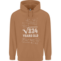 18th Birthday 18 Year Old Geek Funny Maths Mens 80% Cotton Hoodie Caramel Latte