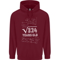 18th Birthday 18 Year Old Geek Funny Maths Mens 80% Cotton Hoodie Maroon