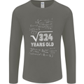 18th Birthday 18 Year Old Geek Funny Maths Mens Long Sleeve T-Shirt Charcoal