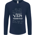 18th Birthday 18 Year Old Geek Funny Maths Mens Long Sleeve T-Shirt Navy Blue