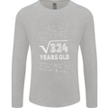 18th Birthday 18 Year Old Geek Funny Maths Mens Long Sleeve T-Shirt Sports Grey