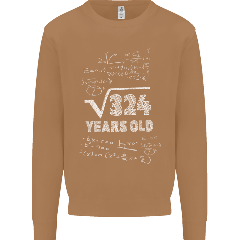 18th Birthday 18 Year Old Geek Funny Maths Mens Sweatshirt Jumper Caramel Latte